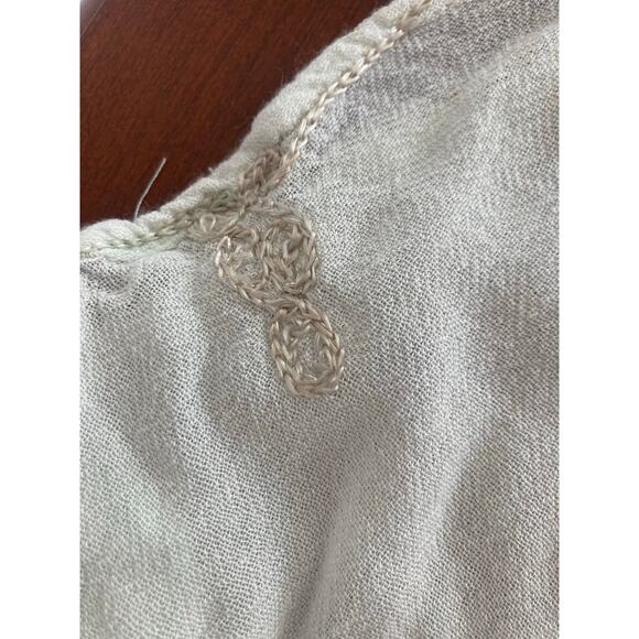 Melissa Odabash Mint Ivory Tunic Kaftan Cover up Sparkle Embroidery 100% Cotton - Picture 10 of 16